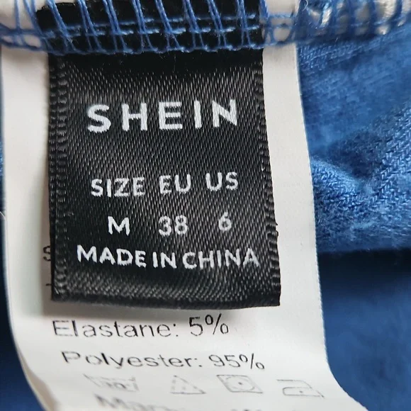 SHEIN Blue Asymmetrical Ruched Tank Top, Size M - Picture 2 of 5